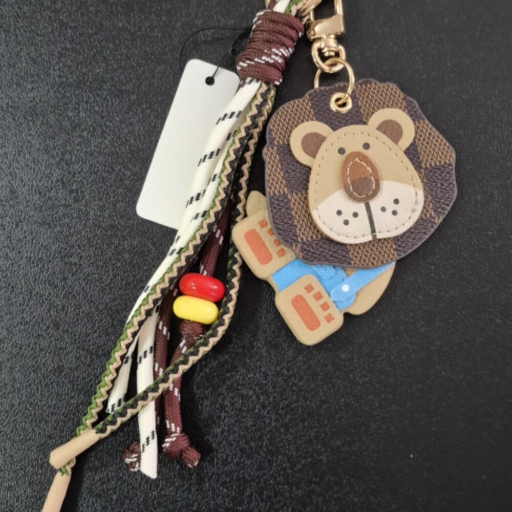 Genuine Leather Lion Bag Charm Pendant Handmade Bag Accessories Bag Hanging Gift